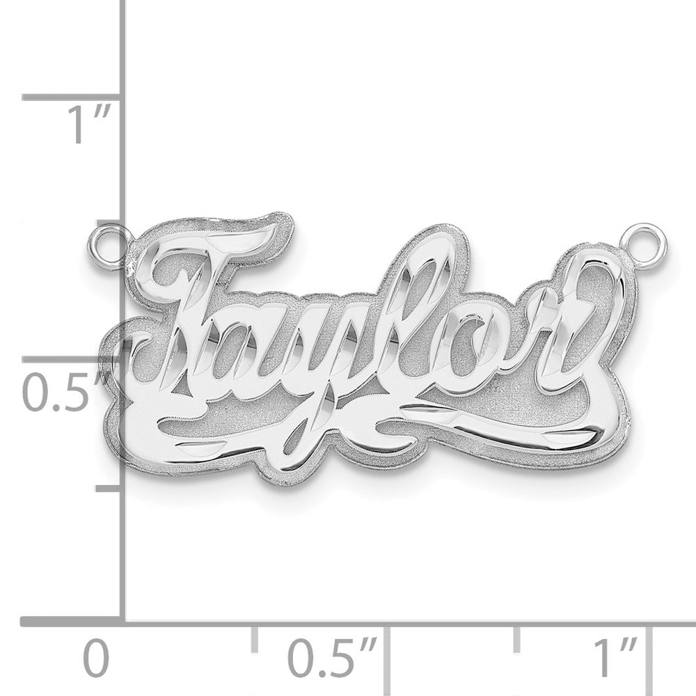 14K Weißgold 3d Diamantiert Name Platte