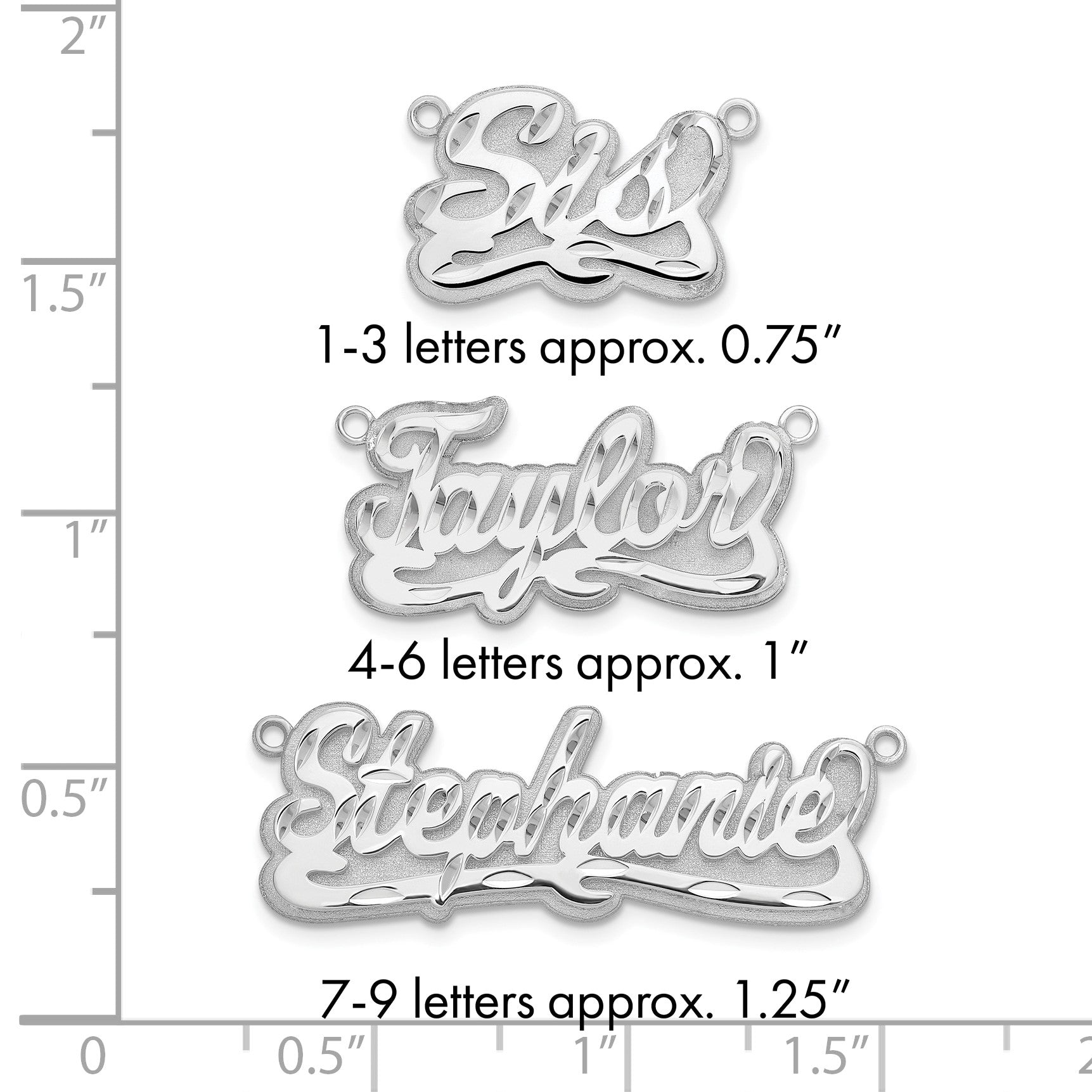 14K Weißgold 3d Diamantiert Name Platte