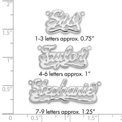 14K Weißgold 3d Diamantiert Name Platte