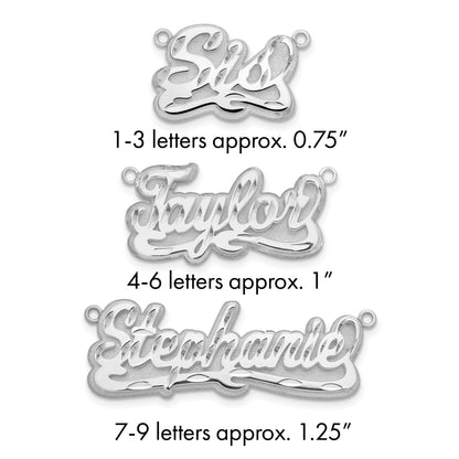14K Weißgold 3d Diamantiert Name Platte