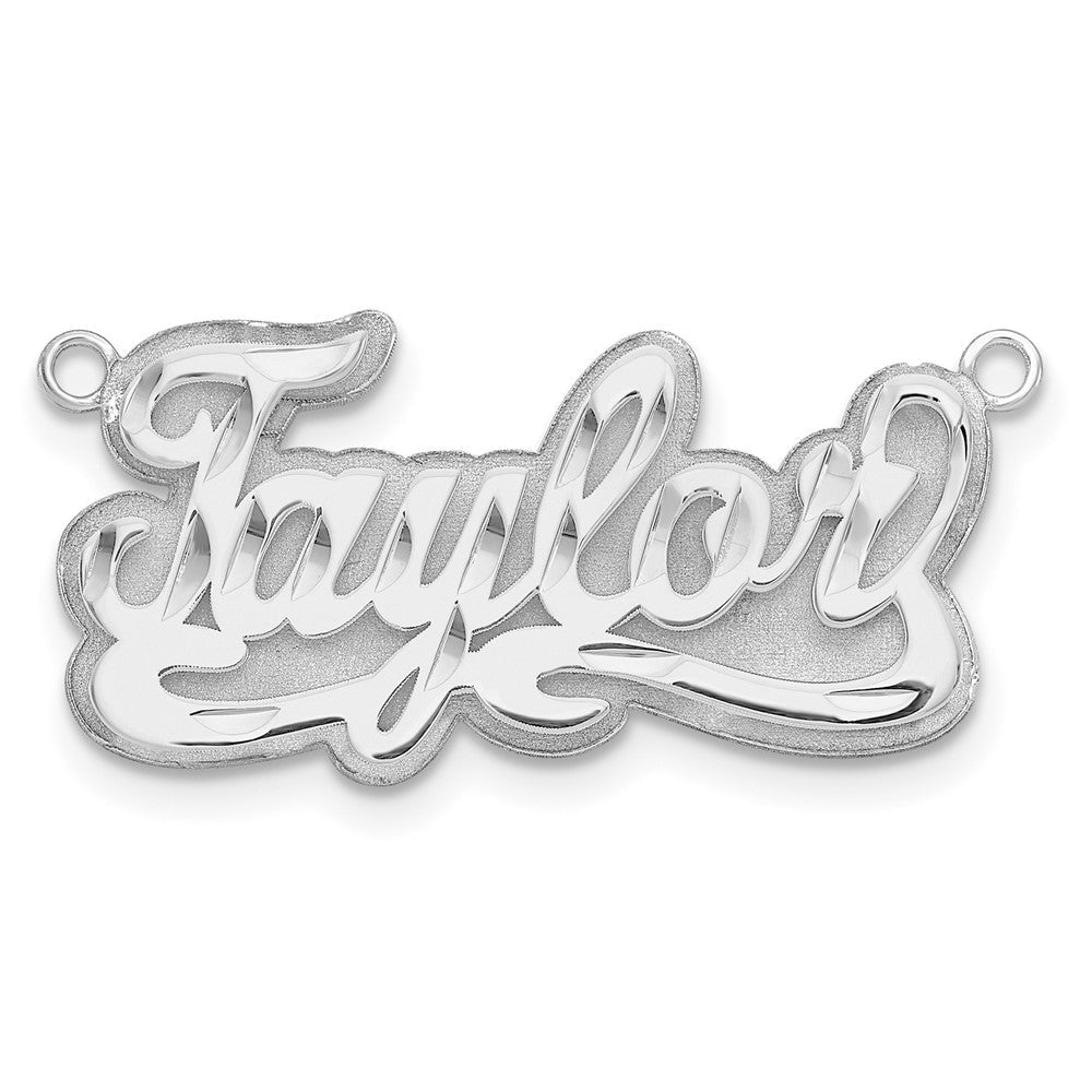 14K Weißgold 3d Diamantiert Name Platte