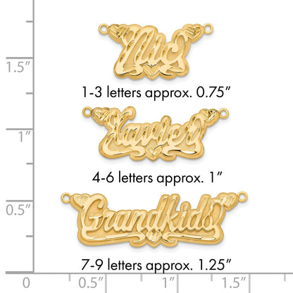 Vergoldet Sterlingsilber /gold 3d Diamantiert Herzen Name Platte