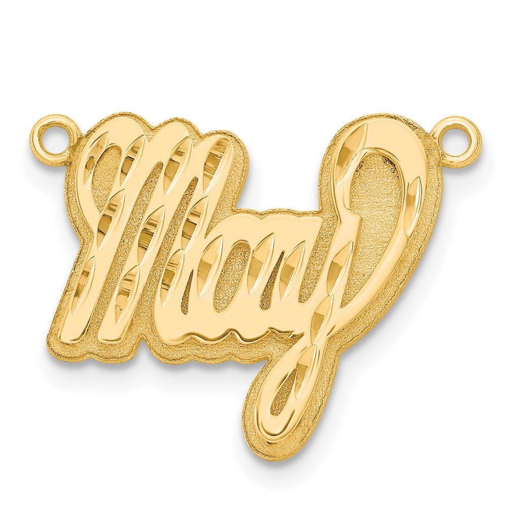 14K Gelbgold 3d Diamantiert Name Platte