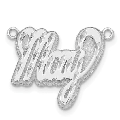 Sterlingsilber Silber/rhodiniert 3d Diamantiert Name Platte