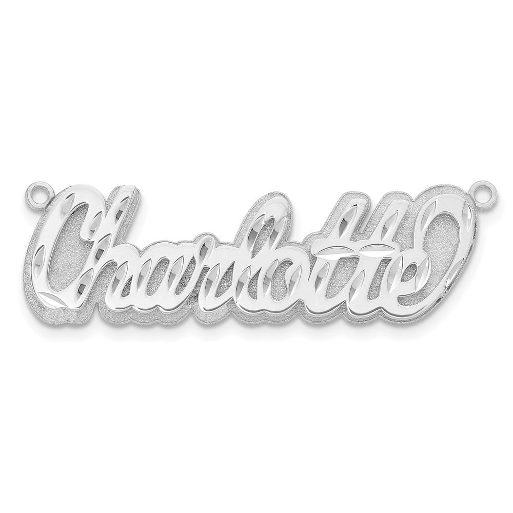 Sterlingsilber Silber/rhodiniert 3d Diamantiert Name Platte