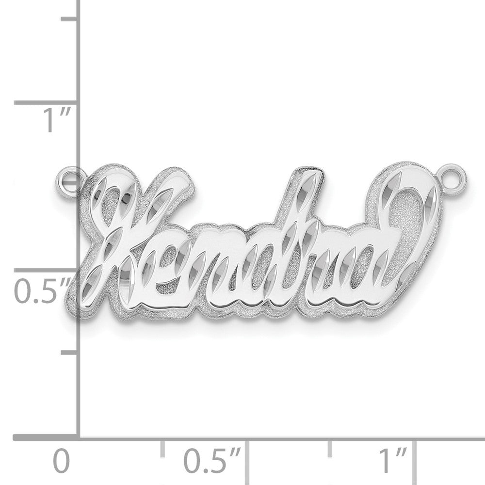Sterlingsilber Silber/rhodiniert 3d Diamantiert Name Platte