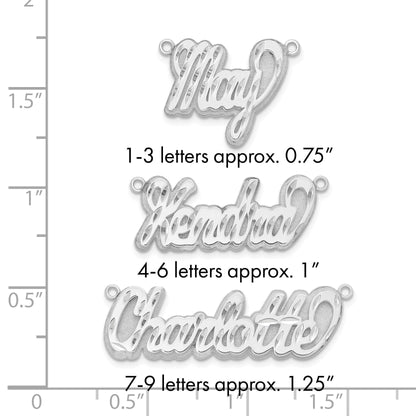 14K Weißgold 3d Diamantiert Name Platte