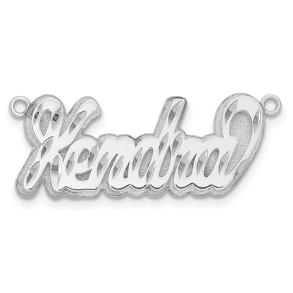 Sterlingsilber Silber/rhodiniert 3d Diamantiert Name Platte