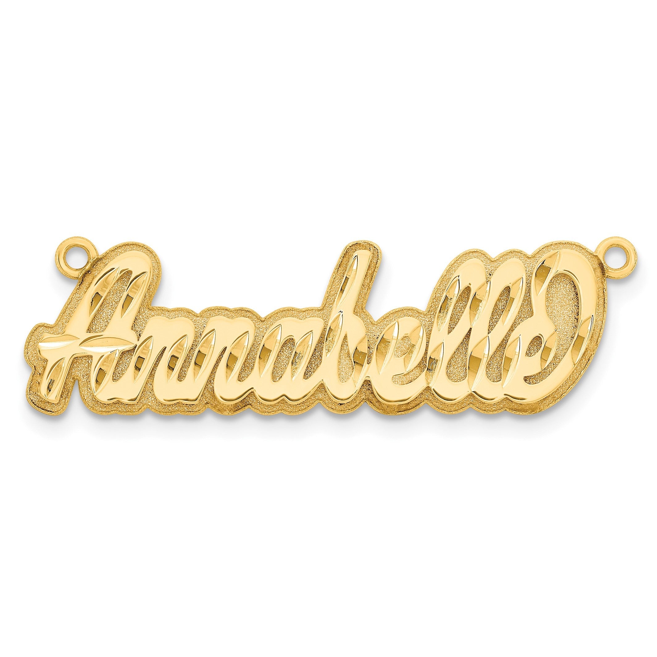14K Gelbgold 3d Diamantiert Name Platte
