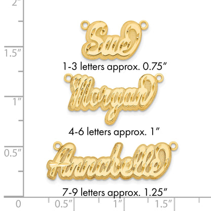 Vergoldet Sterlingsilber /gold 3d Diamantiert Name Platte