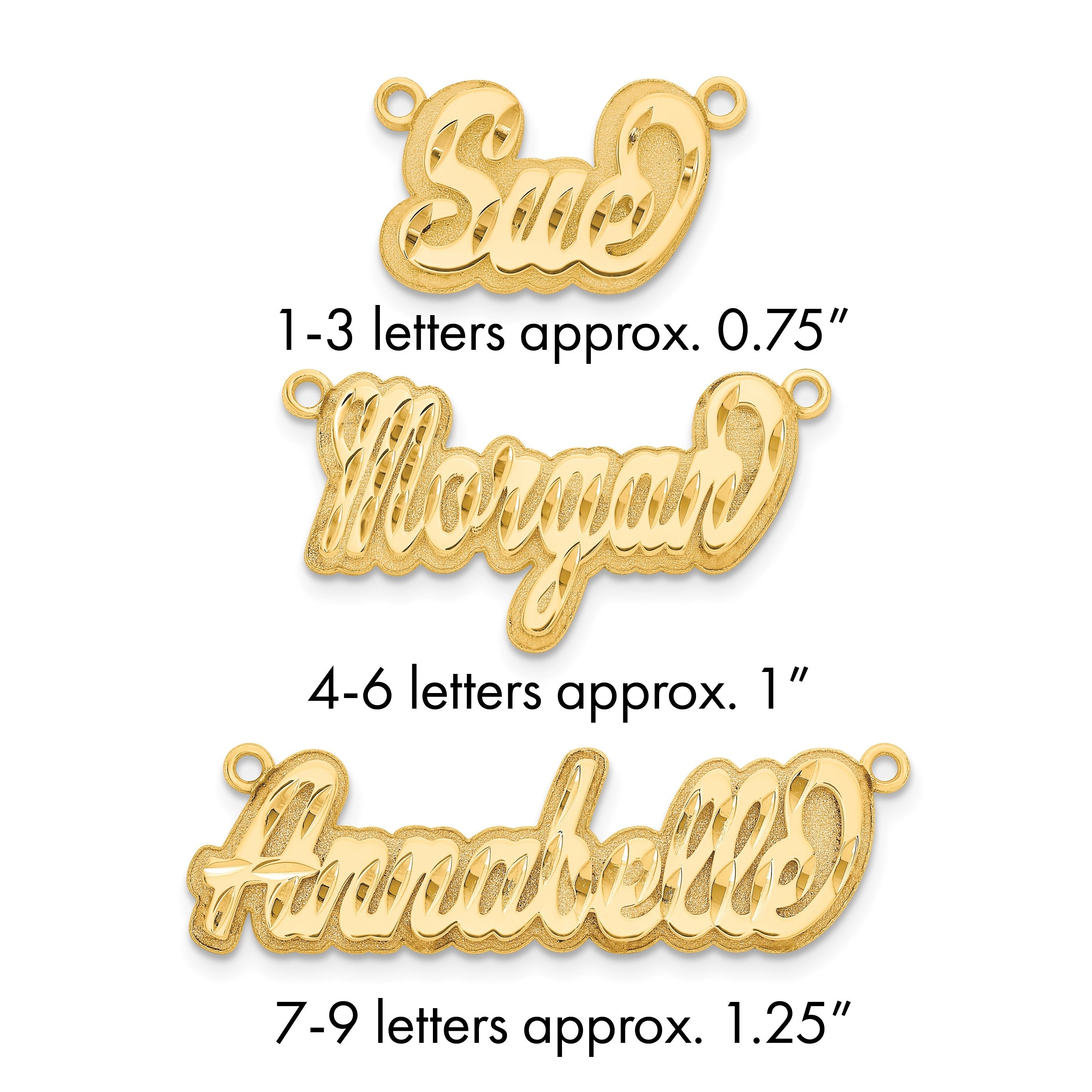 Vergoldet Sterlingsilber /gold 3d Diamantiert Name Platte