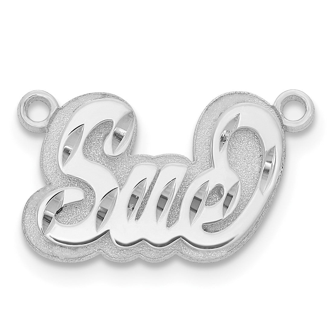 14K Weißgold 3d Diamantiert Name Platte
