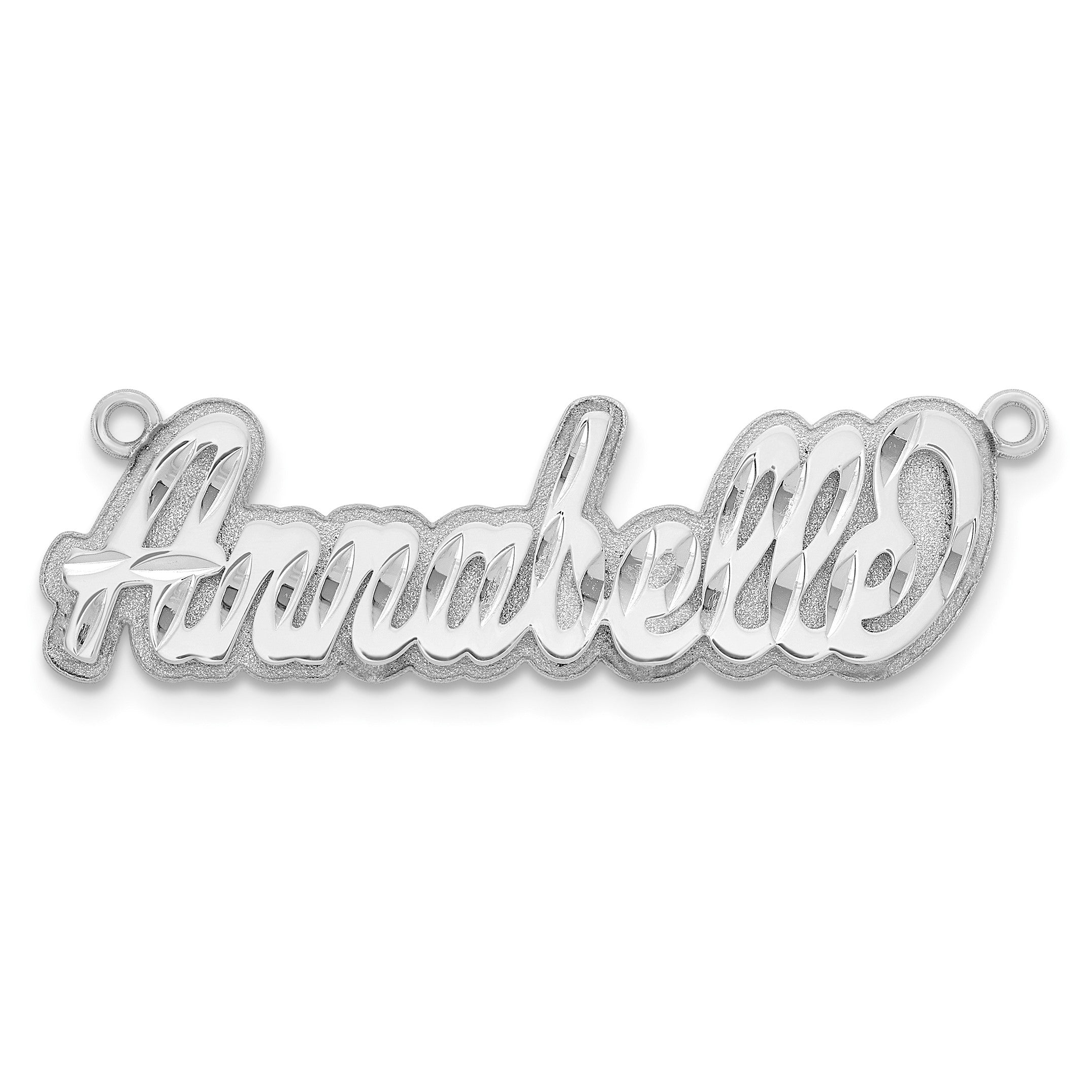 14K Weißgold 3d Diamantiert Name Platte