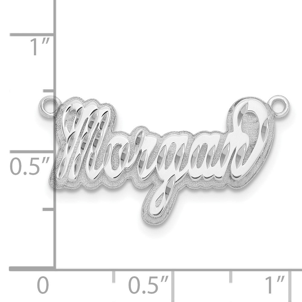 14K Weißgold 3d Diamantiert Name Platte