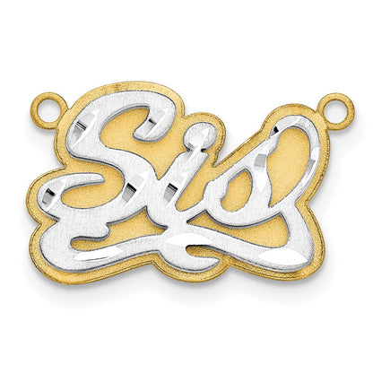 14K Bicolor 3d Satiniert Diamantiert Name Platte
