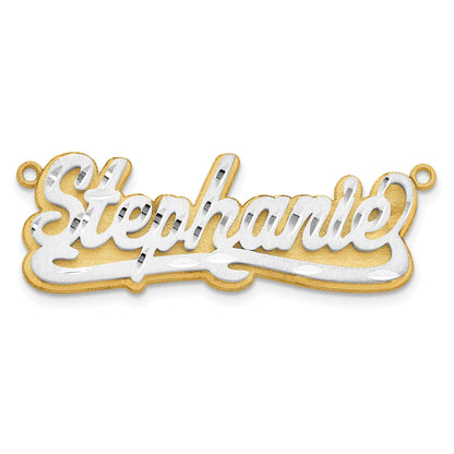 14K Bicolor 3d Satiniert Diamantiert Name Platte