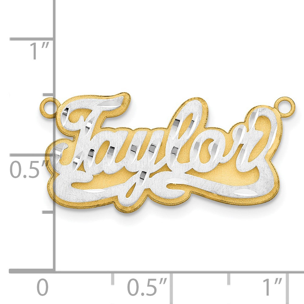14K Bicolor 3d Satiniert Diamantiert Name Platte