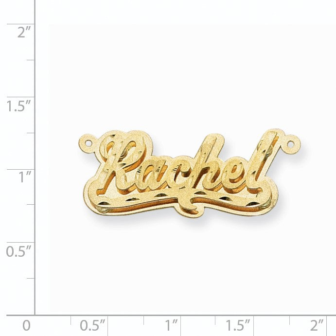 14K Gelbgold Satiniert Diamantiert 3d Name Platte