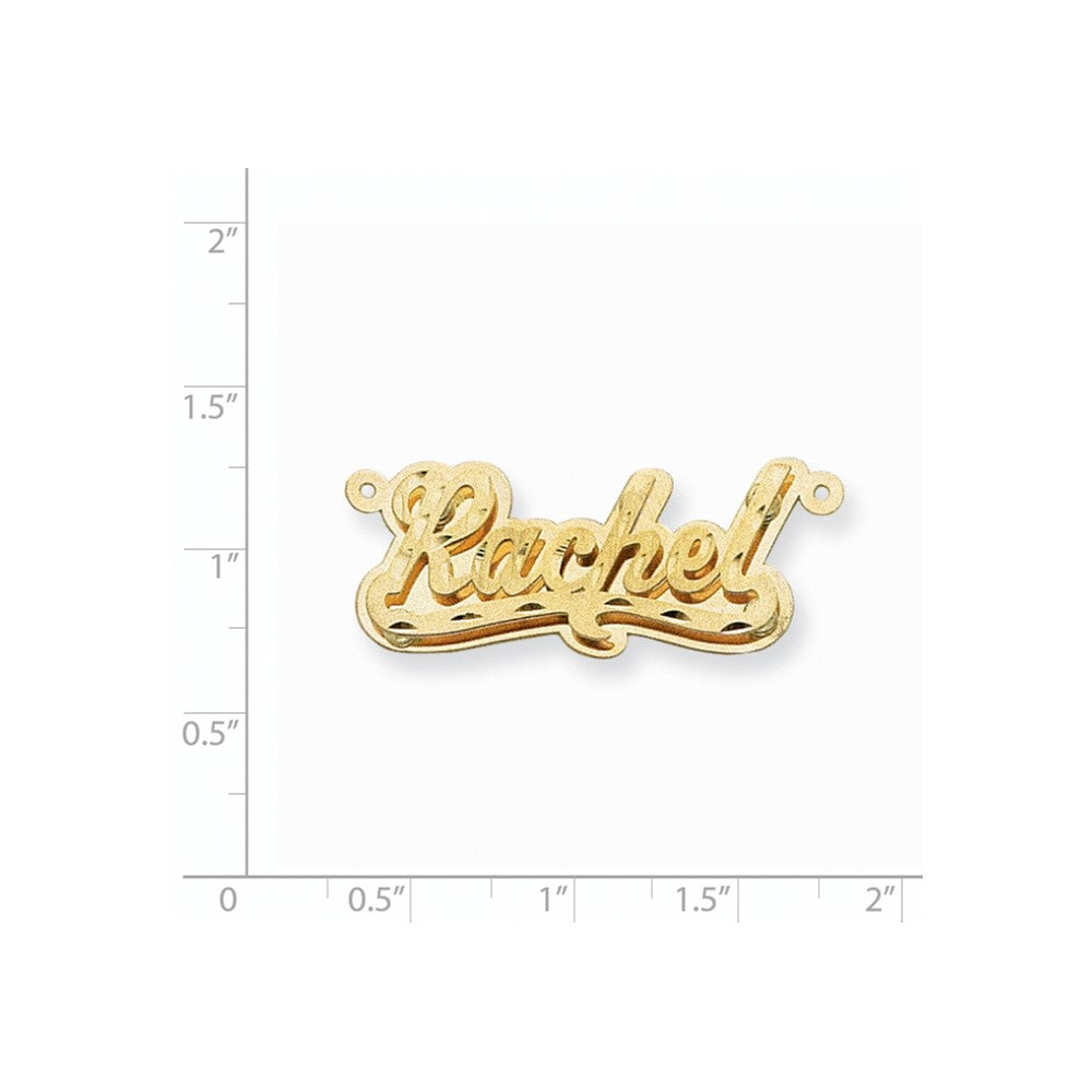 14K Gelbgold Satiniert Diamantiert 3d Name Platte