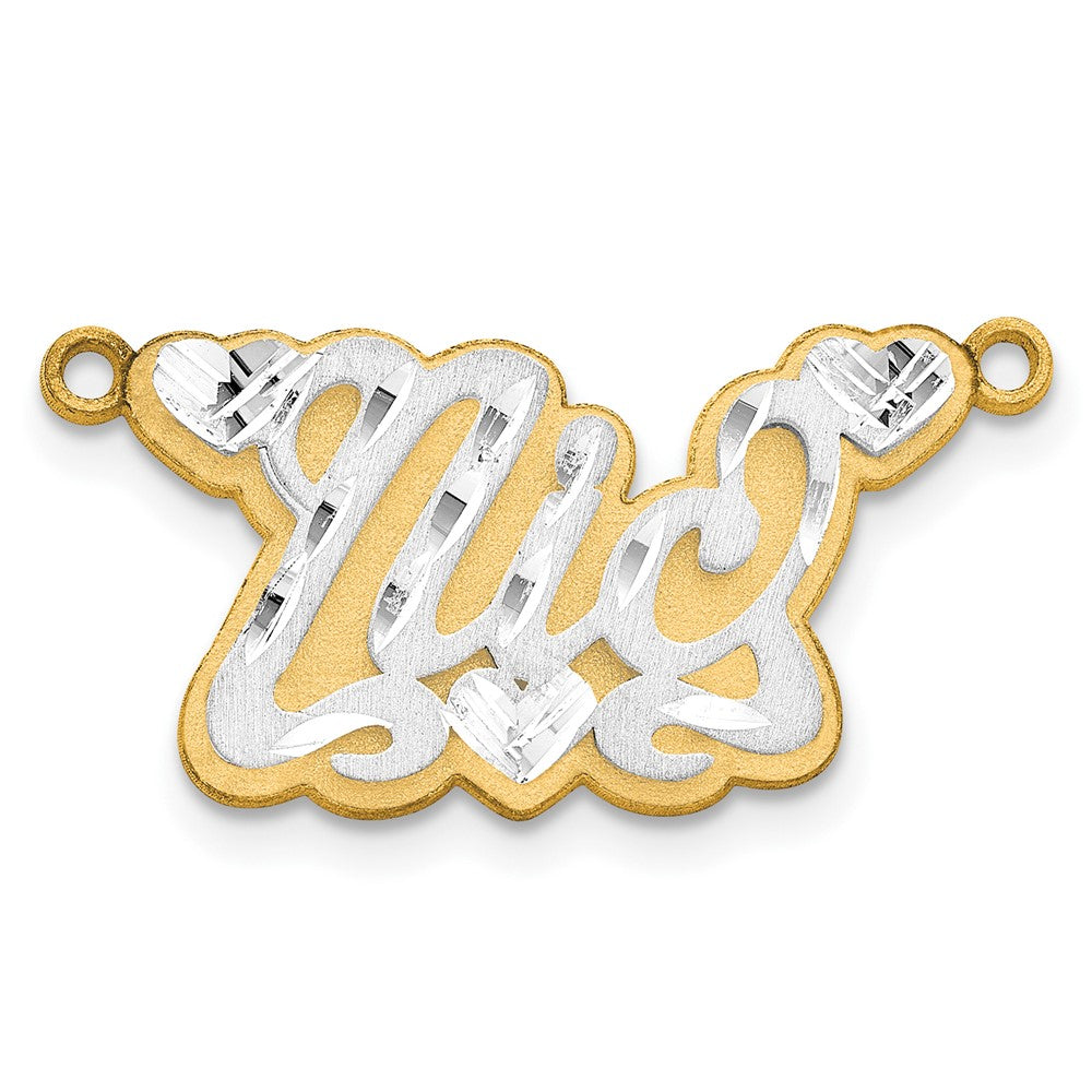 14K Bicolor 3d Satiniert Diamantiert Name Platte