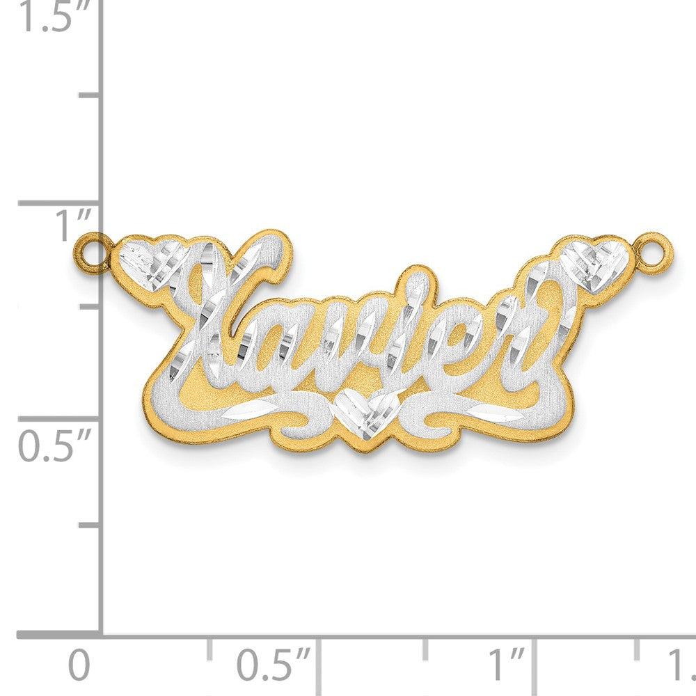 14K Bicolor 3d Satiniert Diamantiert Name Platte