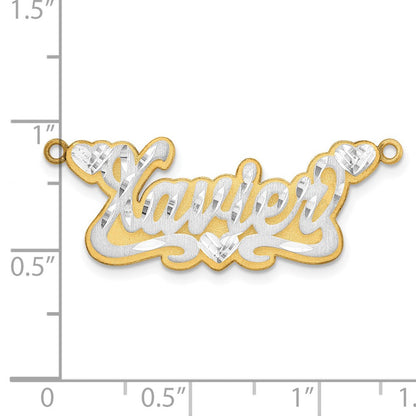 14K Bicolor 3d Satiniert Diamantiert Name Platte