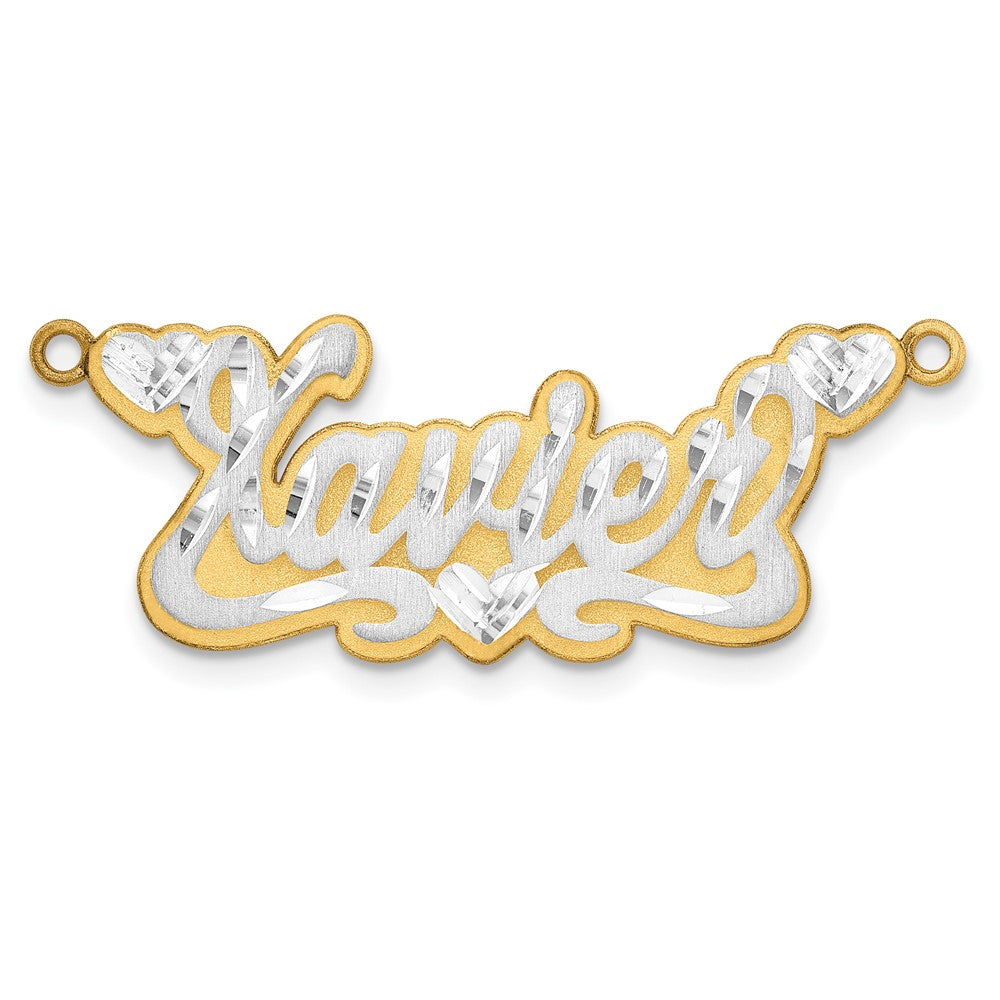 14K Bicolor 3d Satiniert Diamantiert Name Platte