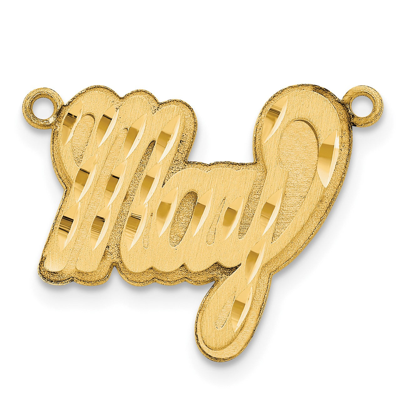 14K Gelbgold 3d Satiniert Diamantiert Name Platte