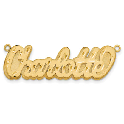 Vergoldet Sterlingsilber /gold 3d Satiniert Diamantiert Name Platte