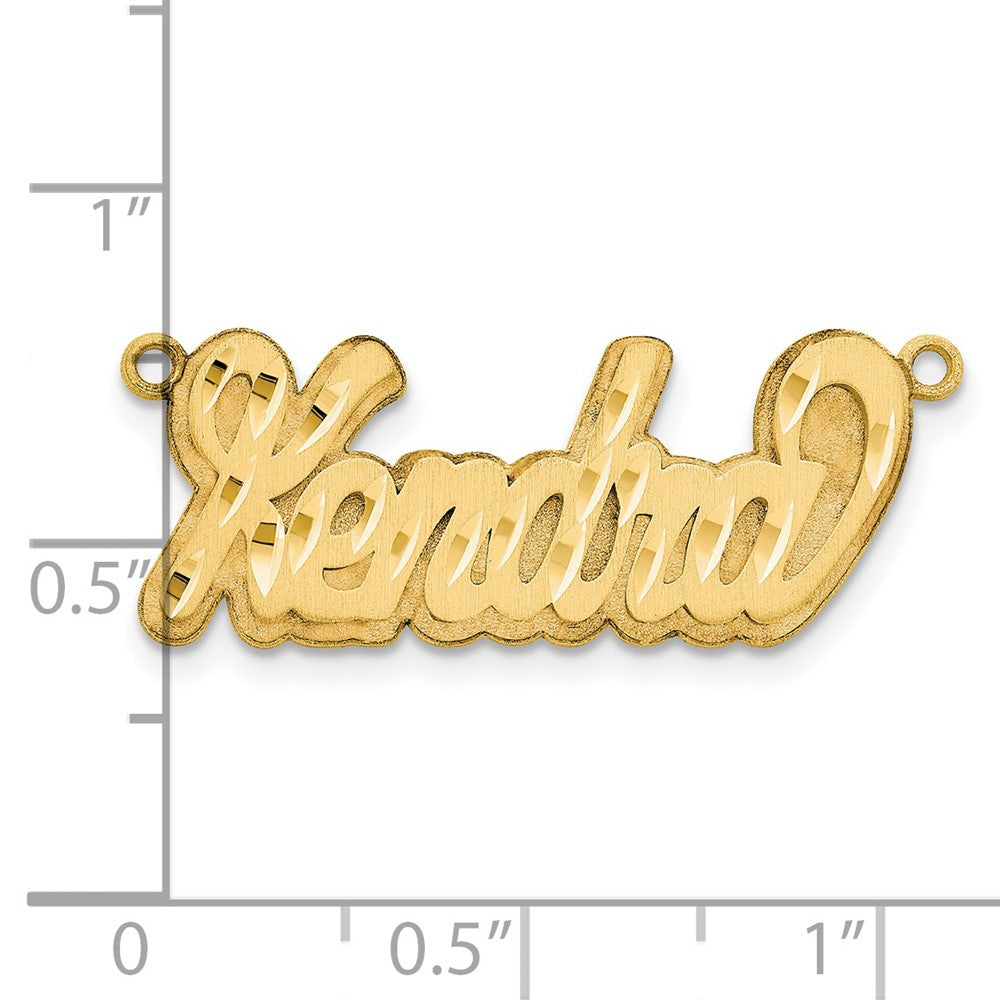 Vergoldet Sterlingsilber /gold 3d Satiniert Diamantiert Name Platte