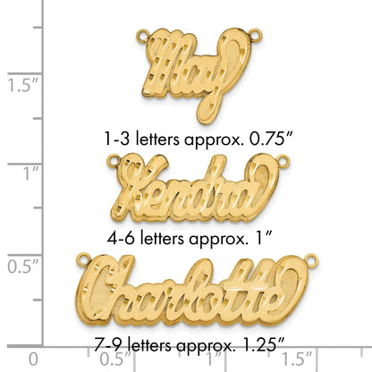 14K Gelbgold 3d Satiniert Diamantiert Name Platte