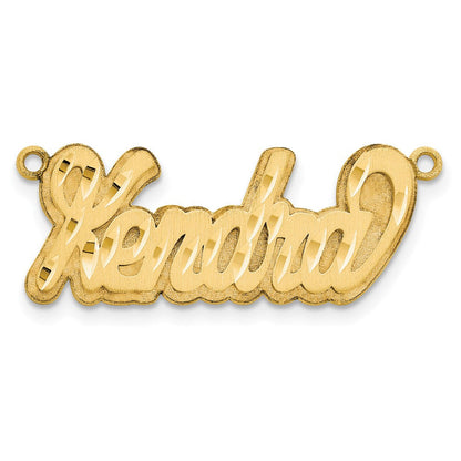 14K Gelbgold 3d Satiniert Diamantiert Name Platte