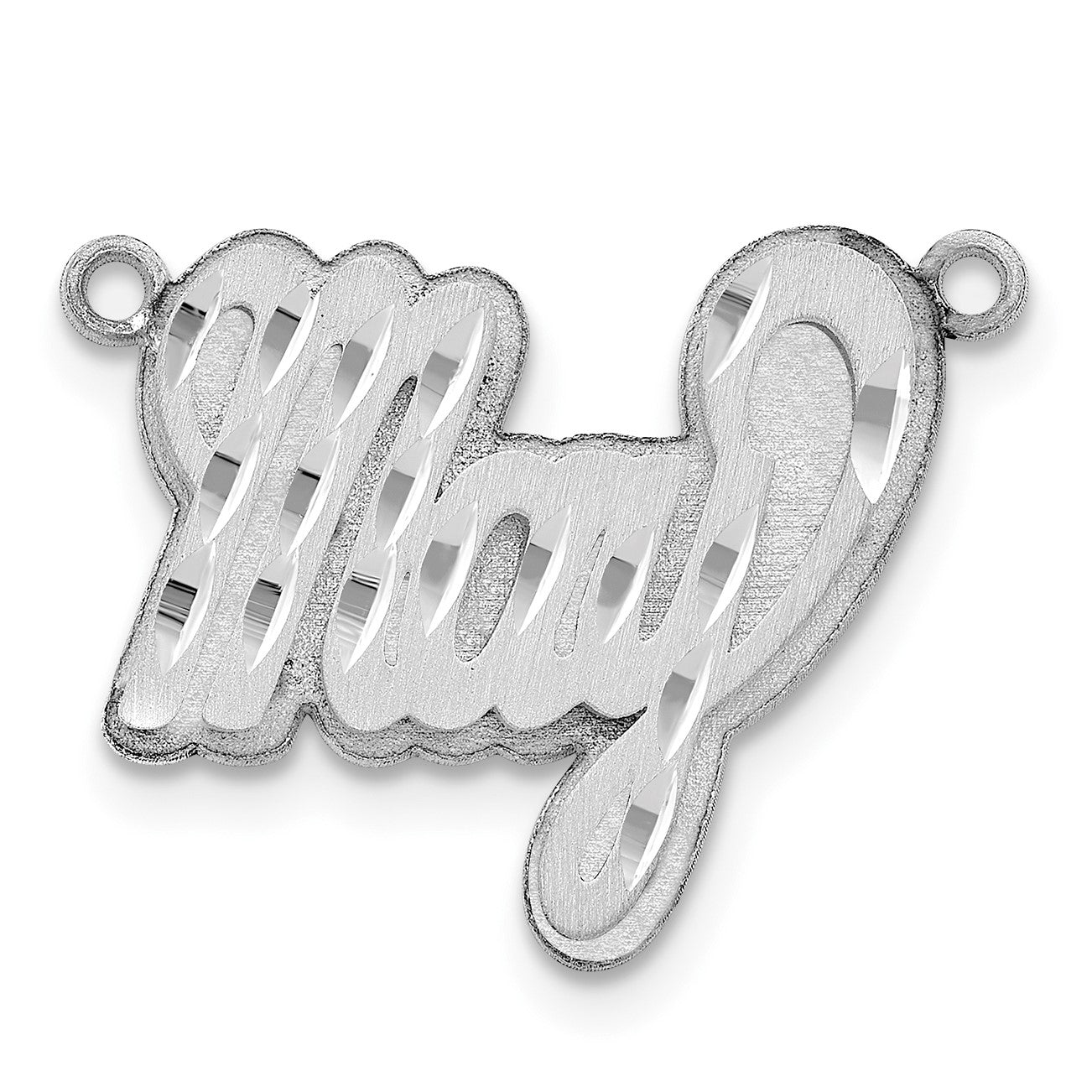 Sterlingsilber Silber/rhodiniert 3d Satiniert Diamantiert Name Platte