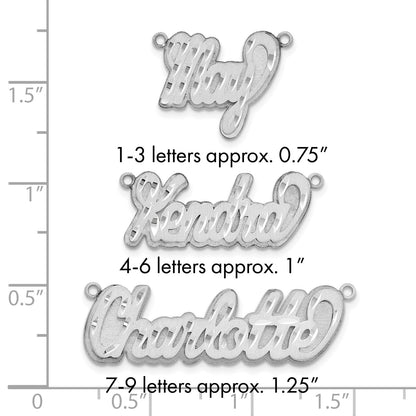 Sterlingsilber Silber/rhodiniert 3d Satiniert Diamantiert Name Platte