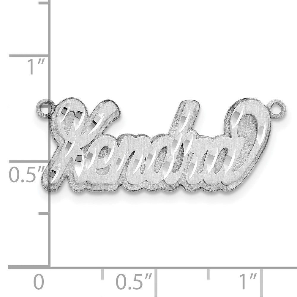 Sterlingsilber Silber/rhodiniert 3d Satiniert Diamantiert Name Platte
