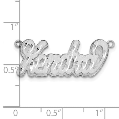Sterlingsilber Silber/rhodiniert 3d Satiniert Diamantiert Name Platte