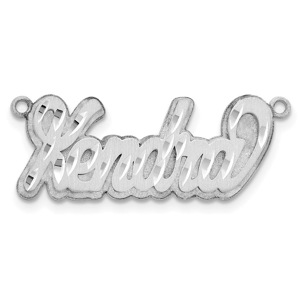 Sterlingsilber Silber/rhodiniert 3d Satiniert Diamantiert Name Platte
