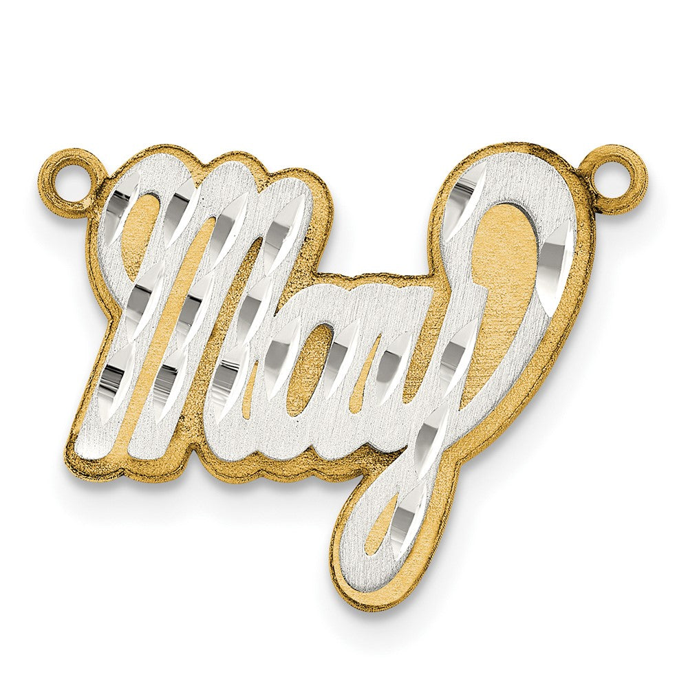 14K Bicolor 3d Satiniert Diamantiert Name Platte