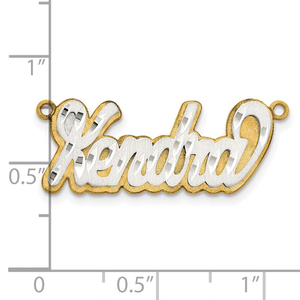 14K Bicolor 3d Satiniert Diamantiert Name Platte