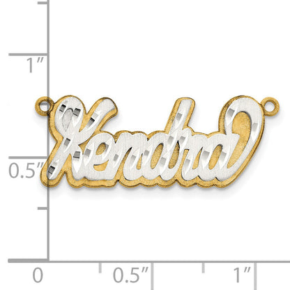14K Bicolor 3d Satiniert Diamantiert Name Platte