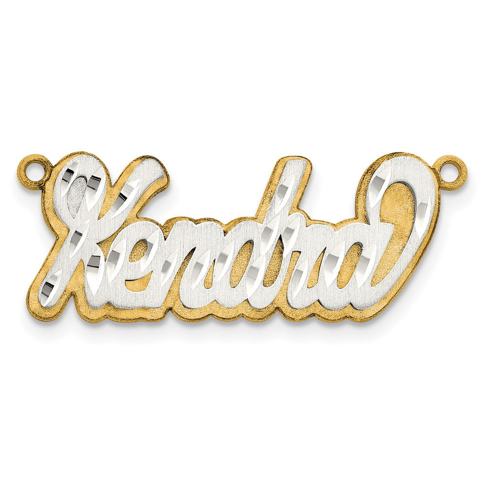 14K Bicolor 3d Satiniert Diamantiert Name Platte