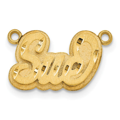 14K Gelbgold 3d Satiniert Diamantiert Name Platte