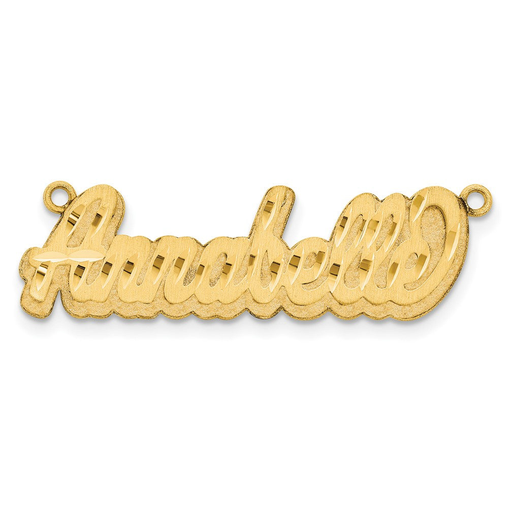 14K Gelbgold 3d Satiniert Diamantiert Name Platte