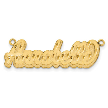 14K Gelbgold 3d Satiniert Diamantiert Name Platte