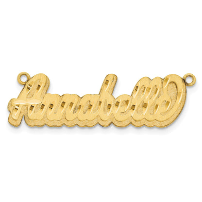 14K Gelbgold 3d Satiniert Diamantiert Name Platte