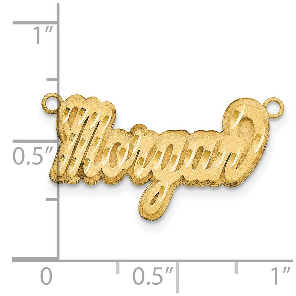 14K Gelbgold 3d Satiniert Diamantiert Name Platte