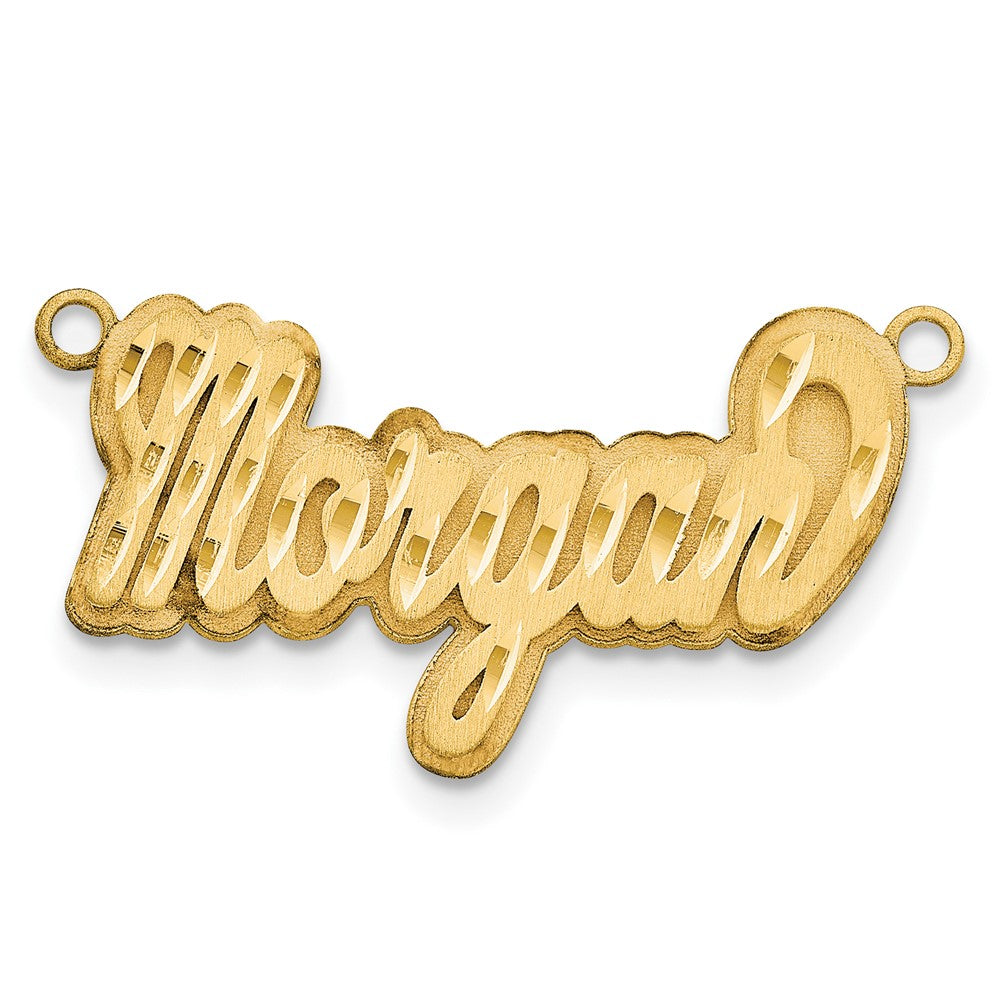 14K Gelbgold 3d Satiniert Diamantiert Name Platte
