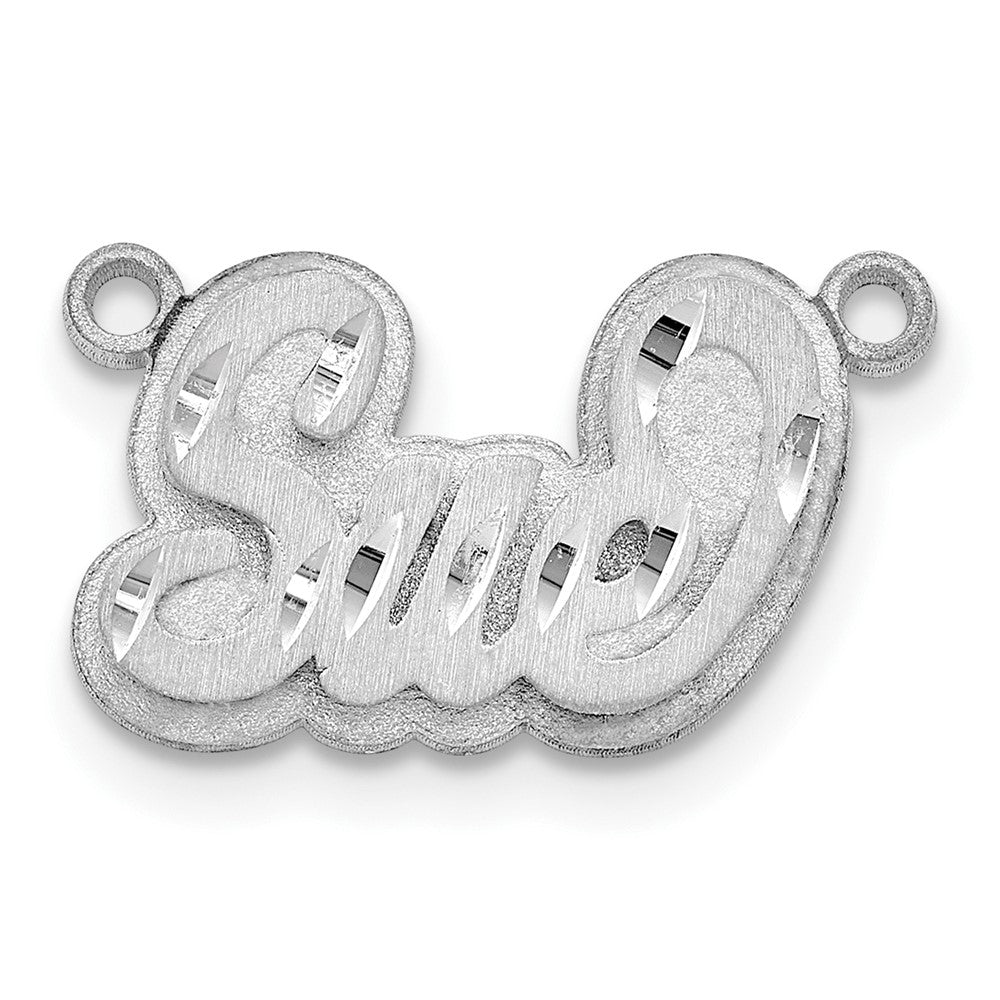 14K Weißgold 3d Satiniert Diamantiert Name Platte