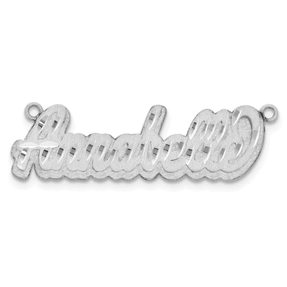 Sterlingsilber Rhodiniert 3d Satiniert Diamantiert Name Platte