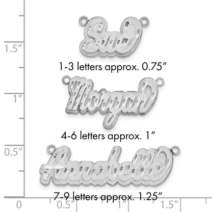 Sterlingsilber Rhodiniert 3d Satiniert Diamantiert Name Platte